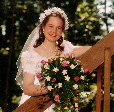 Bride on stairs